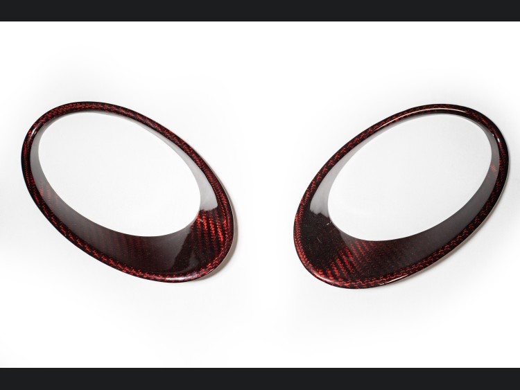 FIAT 500 Driving Lights Frames Carbon Fiber NA Model Red Candy